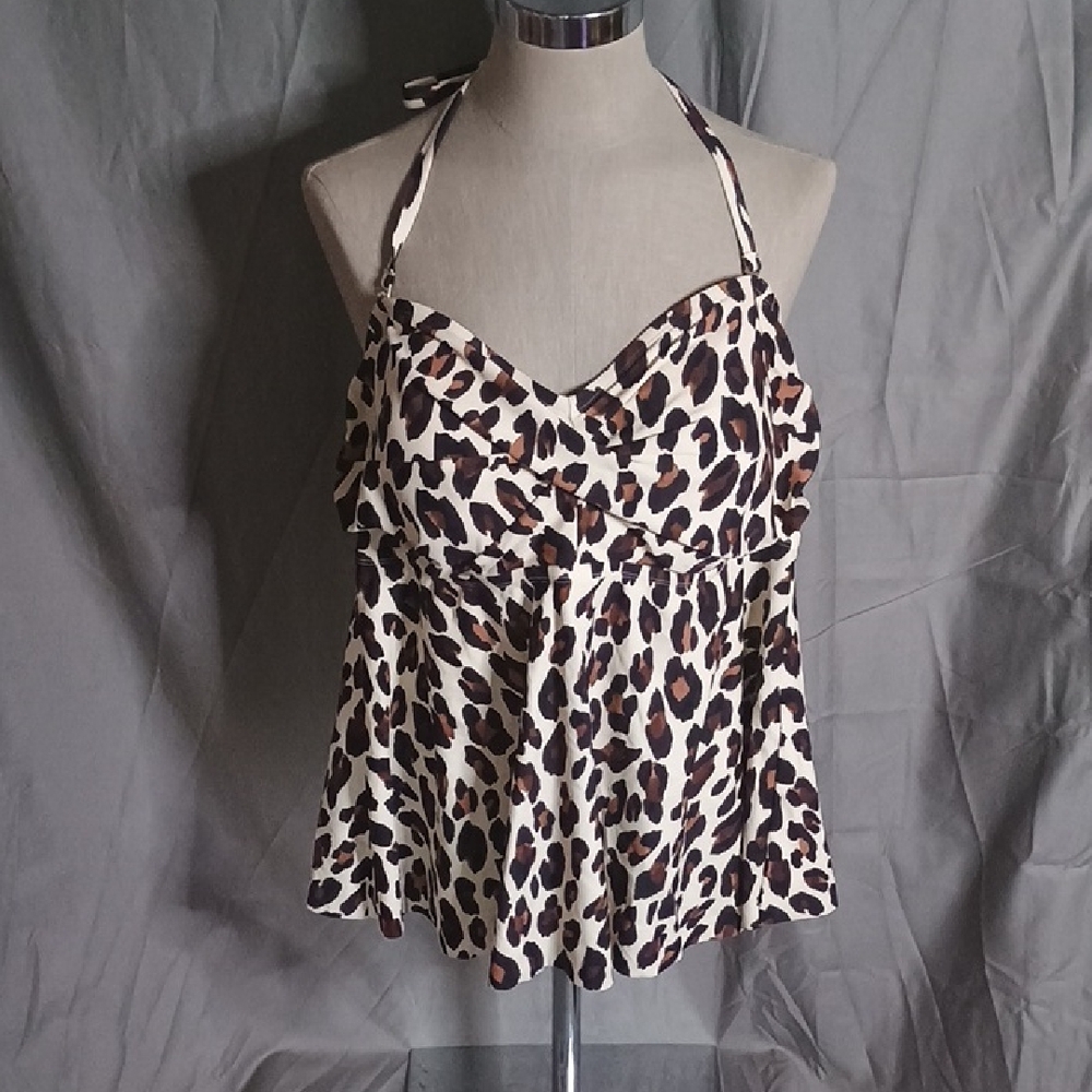 Kona Sol Animal Print Halter Bikini Top